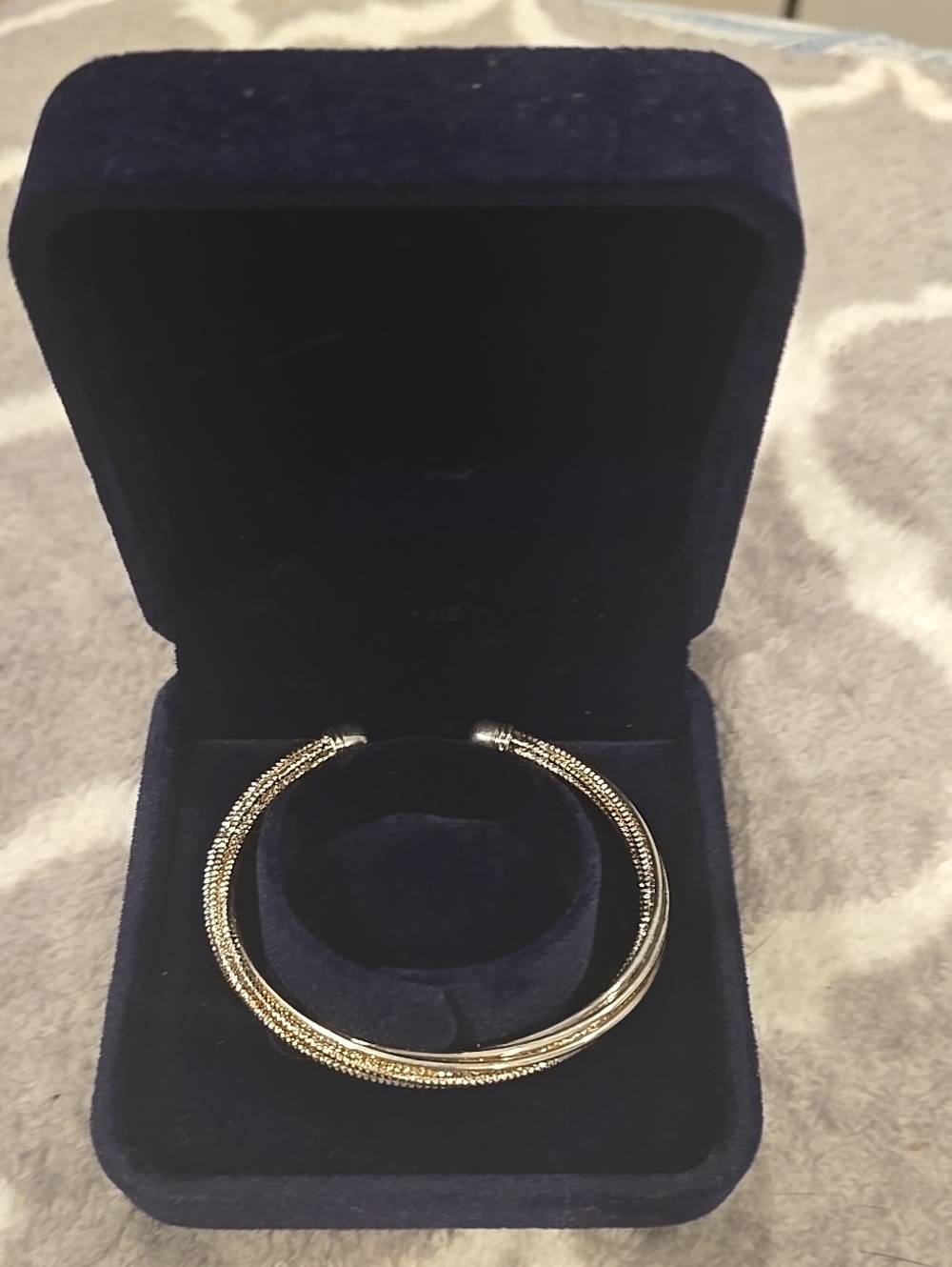 New Vintage Multi Tone Sterling Cuff Bracelet